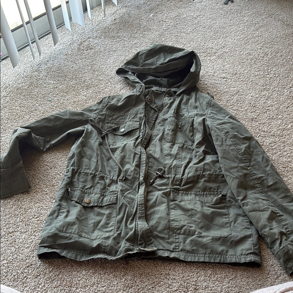 Olive Green Hooded Jacket